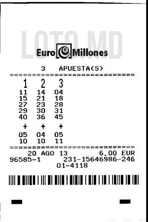 Bilet loto euromilions